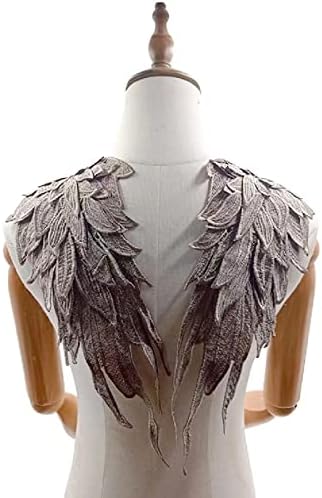 Aplique de renda de anjo ao vivo Apliques 3D Apliques Appliques Costura vestido de noiva Applique de ombro 1 par