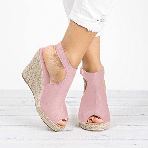 2023 Sandálias novas para mulheres cunhas de moda alta sapatos romanos Sapatos sólidos Casual fivela Slip no sapato de praia
