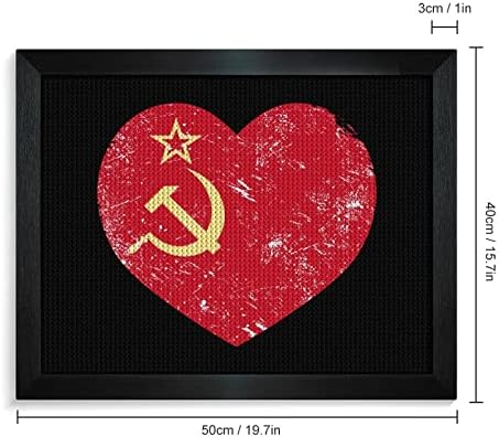 Comunismo União Soviética Bandeira retrô Kits de pintura de diamante Figura Frame 5D DIY Drill Full Drill Rhinestone