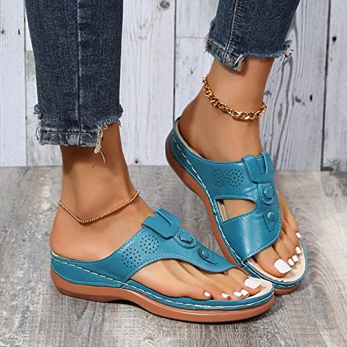 Flippers para chinelos femininos com arco suporta suporte de couro falso de verão sandálias de praia confortáveis