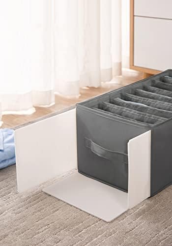 AARAINBOW 2 PCS Organizador de roupas de armário com alça, cestas de armazenamento de prateleira empilhável com divisórias, divisor