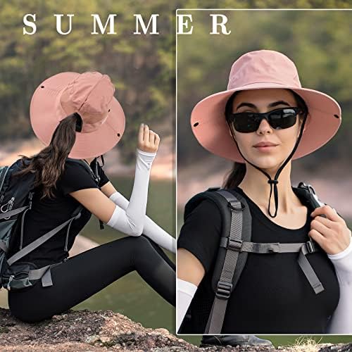 Womens Outdoor Sun Hat Hat Rayt UPF 50+ Proteção solar Sun Brim Brimking Praia Hat Gardening Hat dobrable Mesh Fishing Cap