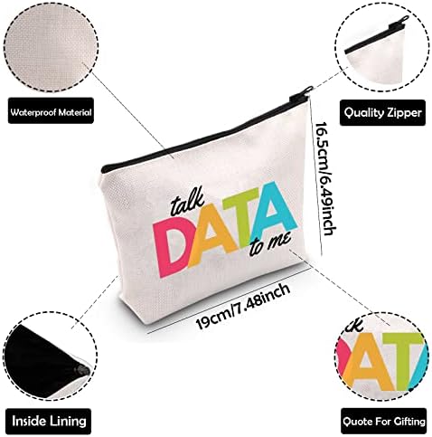 Analista de Comportamento ZJXHPO Dados de conversa sobre bolsa cosmética para mim maquiagem zíper touch saco de dados de dados de dados de dados de dados do engenheiro de dados do engenheiro