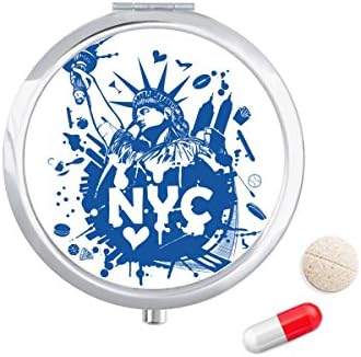 New York City EUA da Liberty Pill Case Pocket Medicine Storage Box Recipler Dispenser