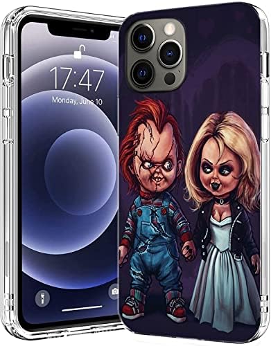 Halloween Horror Movie Phone Case Compatível com o iPhone 13 Pro Max Chucky Love e Tiff Bride TPU Caso de capa do