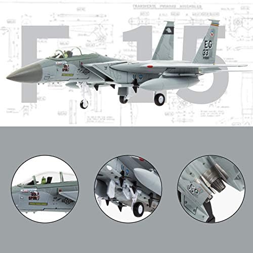 Perder Fun Park 1: 100 F-15 Eagle Fighter Diecast Metal Fighter Milody Aircraft Model Aircraft Model Airplane for Collection