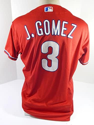 Philadelphia Phillies J.Gomez 3 Jogo usou camisa vermelha 46 DP44233 - Jerseys MLB usada para jogo MLB