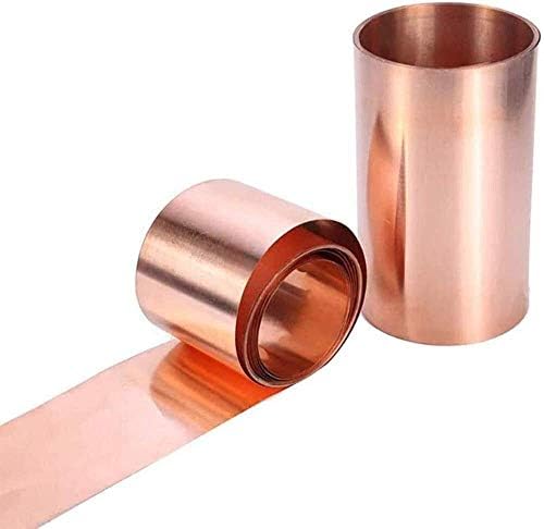 Lucknight 99,9% de cobre Cu Metal Folha placa T2 Alta pureza Rolo de folha de metal, 300x1000mm, espessura de 0,3