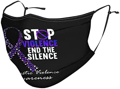 End & Stop Violência Doméstica Violência Washable_Mask Unissex Face Bandanas para Adultos Reutilizável Cover Proteção de