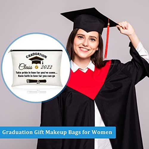 5 Peças Classe de 2022 Bolsas de maquiagem de presentes de graduação Tome orgulho até onde você veio bolsa cosmética Presentes inspiradores