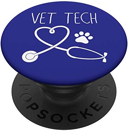 Presentes de tecnologia veterinária, estetoscópio e design de impressão de pata Popsockets Grip and Stand para telefones