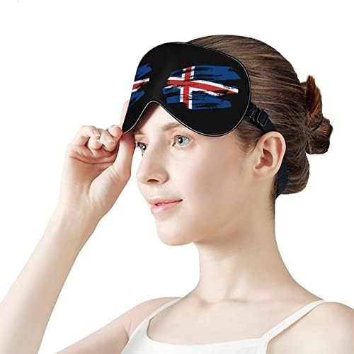 Vintage Icelander Flag Sleep Mask Sleep Máscara de máscara de máscara de máscara de cegueira com cinta ajustável para homens mulheres
