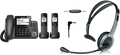 Panasonic Bluetooth Corded / sem fio Sistema de telefonia-2 aparelhos e KX-TCA430 CONFITO CONFIDADE, fone de ouvido dobrável, regular,
