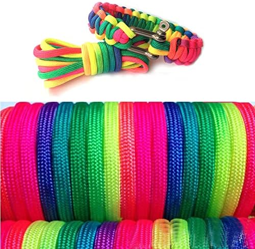 Fasplore 101 ft Rainbow Paracord 7 Strand Paracord Rope