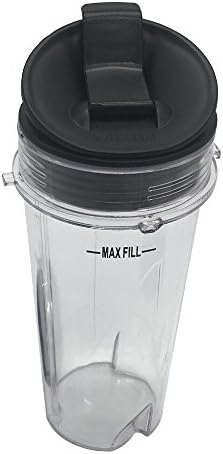 Two Pack 16-Ounce Cup with Sip & Seal Lid Fit for Nutri Ninja blender series with BL660/BL663/BL663CO/BL665Q/BL771/BL773CO/BL780/BL780CO/BL810/BL820/BL830/QB3000/QB3000SSW/QB3004/QB3005