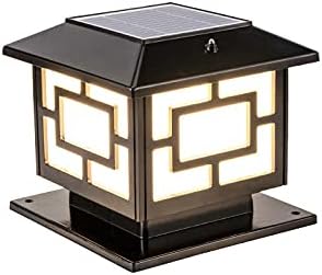 Pós-líder de artesanato LED Post Outdoor, tradicional quadrado solar post lâmpada vintage rua luz 1 de cabeça para o pátio