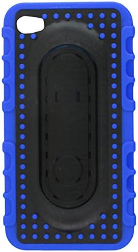 Tampa do protetor Mybat Stand para Apple iPhone 4S/4 - Embalagem de varejo - Blue Massage Dots Snap Tail