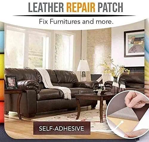 Patch de reparo de couro auto-adesivo, remendo de reparo de couro, impermeável, resistente ao desgaste, adequado para sofá, assento