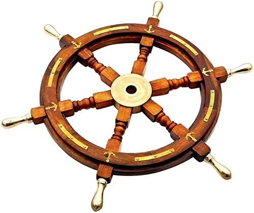 Navigadores 24 Náutico de madeira volante com âncora de latão e parede de tiras penduradas