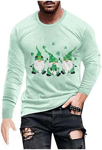 Mens Patricks Day Jumpers Irlandes e blusas de manga comprida camiseta leve e camiseta esportiva respirável