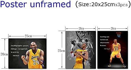 Fengyuyi Kobe Bryant Poster Cavas Arte da parede Mamba Picture Kobe Bryant Prints Lakers Decoração de parede fãs homens presentes