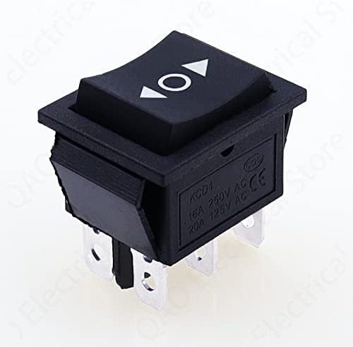 1PCS KCD4 Black Rocker Switch Power Switch On-off-O-ON POSIÇÃO 6 PINS A seta é redefinida 16A 250VAC/ 20A 125VAC-