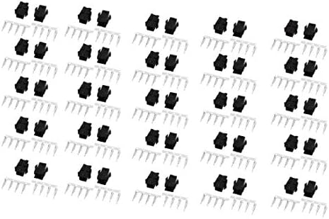 Novo Lon0167 100 Sets 3,0 mm de 4 pinos de plástico sm fêmea fêmea Crimp Terminal Connector preto (100 Sätze 3,0 mm 4 pinos Kunststoff