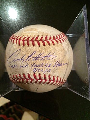 Andy Pettitte assinou a última vitória do Yankee Stadium 22/08/13 MLB -Steiner Holos - MLB Game Autografado Usado