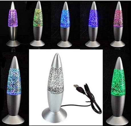 Lâmpada de Glitter Mini Glitter - Mini Lava para crianças - Luz noturna de mudança de cor para crianças - 7,5 polegadas