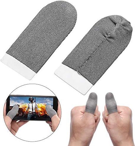 Mangas de dedos para jogos [16 pacote]-Com fibra de prata cobertura-para jogos para celular, tablets-material respirável suave