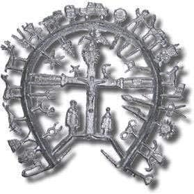 Figuras de amuletas de chumbo do mercado de xamãs - Pagos de Plomo