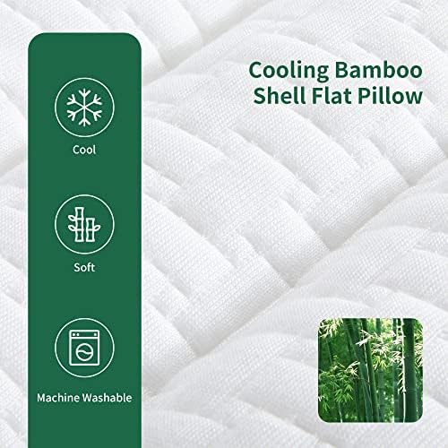 Travesseiro liso de mabooo Ultra Fin -FiL para dormentes de estômago, viscose do travesseiro de tamanho de bambu Shell King Size para