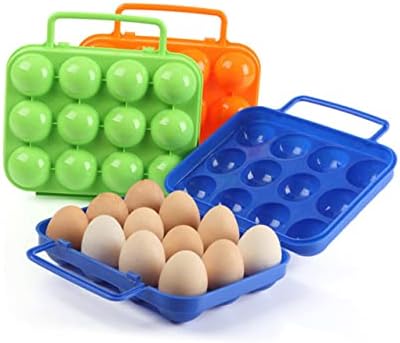 Recipientes Inoomp com tampas de contêiner de armazenamento de ovo de plástico azul com rack de ovo de capa