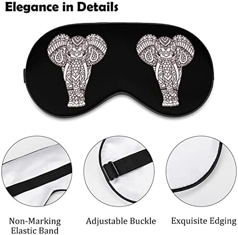 Máscara de máscara para os olhos de elefante asteca de elefante bloqueando a máscara de sono com alça ajustável para