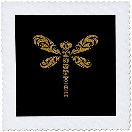 3drose Dragonfly Totem Tattoo Art Opulento Art Deco Style - Quilt Squares