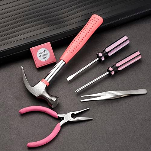 TRIMATE, PinkTool Set, inclui - martelo, conjunto de chaves, alicate