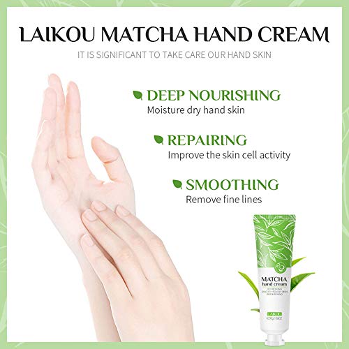 Miescher Matcha Hand Cream para mãos rachadas ásperas e secas, hidratação de loção natural com extrato de matcha e ácido