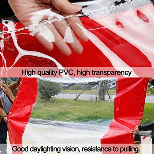 Tarcaulina transparente, tampa de panoria ao ar livre de PVC, arco de proteção à prova de vento à prova de vento com ilhós para gazebos de varanda, 0,6 mm, tamanho personalizado Pengfei