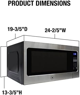 BRAMA MICROWAVE INFORNO DE 1200-WATTS com 10 níveis de potência Configurações predefinidas de cozimento e expresso cozinheiro,