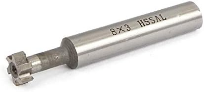 X-Dree 8mm de corte diâmetro 3mm de corte 6 flautas orifício de perfuração reta T final do slot moinho (8 mm dia de