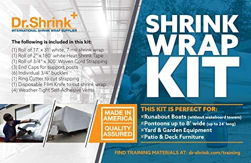 Dr. Shrink DS-SWK Shrink Wrap Kit para Runabouts e Pontoon Boats para 24 '