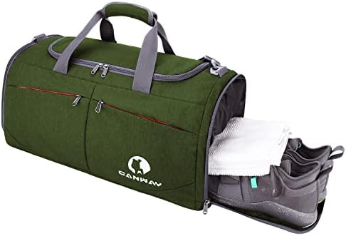 Bolsa de ginástica de esportes de câmera, mochila de viagem com bolso molhado e compartimento para homens para homens, 45L,