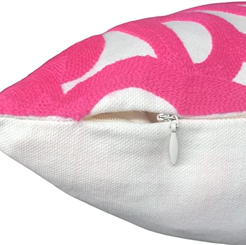 Alysheer bordado com tampa de travesseiro decorativo bordado de 18x18 polegadas, padrão clássico de malha boho mandala, tela de