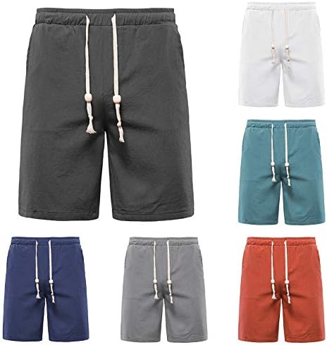 Calça de ginástica Kingaoggo para homens casuais calças de linho leves atléticas calças elásticas da cintura masculina verão verão