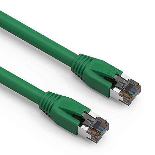 Cable Central LLC White Cat 8 Cabo Ethernet 0,5 pés - 40 Gbps de alta velocidade S/FTP CAT 8 Internet para roteador, modem - Cabo