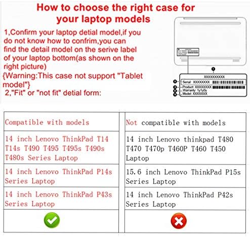 Caso de proteção de alapmk para 14 polegadas Lenovo ThinkPad T14 T14S P14S T490 T495 T495S T490S T480S/ThinkPad P43s/ThinkPad T14 Gen