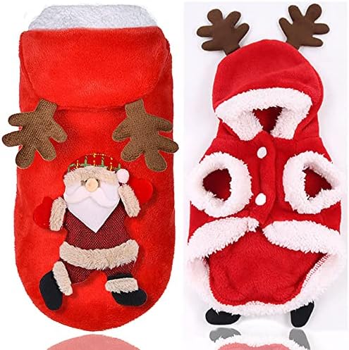 Roupas de cachorro Pet Sweeter de cão -de -lã quente Capuz de natal roupa de natal