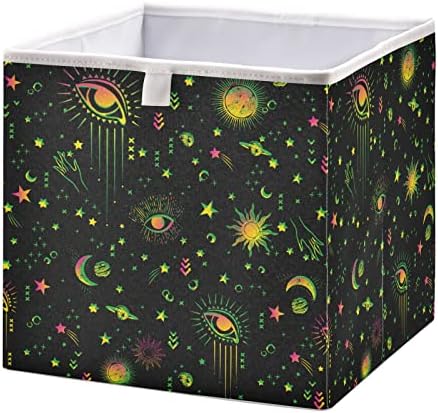 Organizador de cubos de armazenamento dobrável da Alaza, Galaxia Space Galaxy Constellation Storage Organizador de prateleira de armário com alças para o escritório em casa