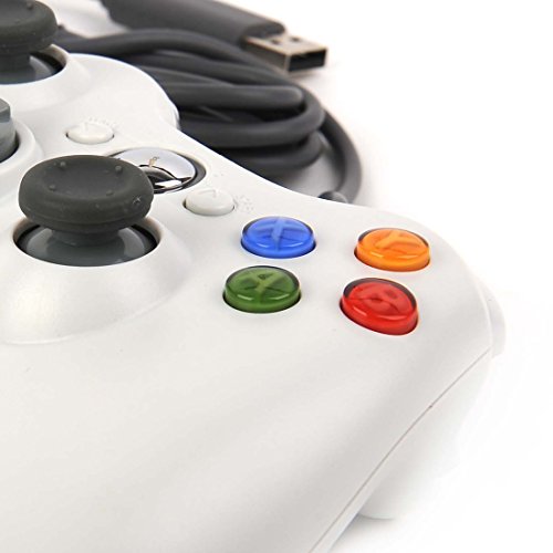 Paddado de jogo Gamepad controlador USB com fio para Xbox 360, Xbox360, Windows 7, Windows 8 White