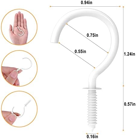 Relbro 30 pacote Silver S ganchos e parafuso branco de 50 pacote em ganchos